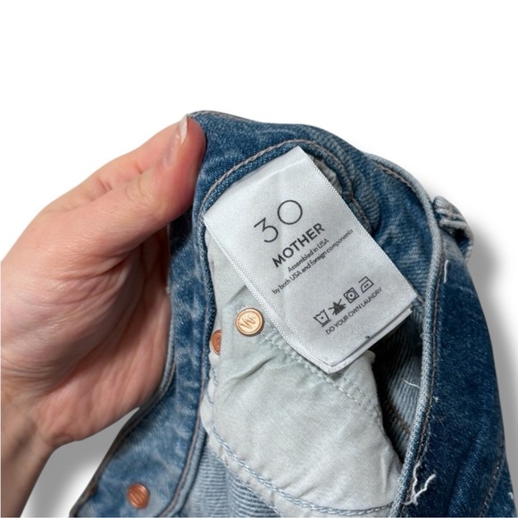 NWT MOTHER Lil' Maven Sneak Wide Leg High Waist Boho Printed Jeans Size 30 - Picture 7 of 8